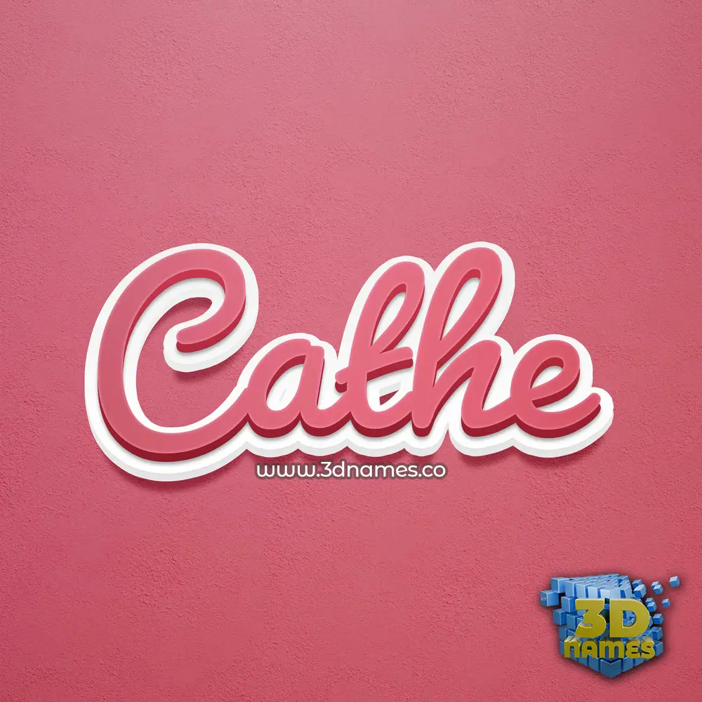 cathe in Red Scribble style - 3D name wallpaper