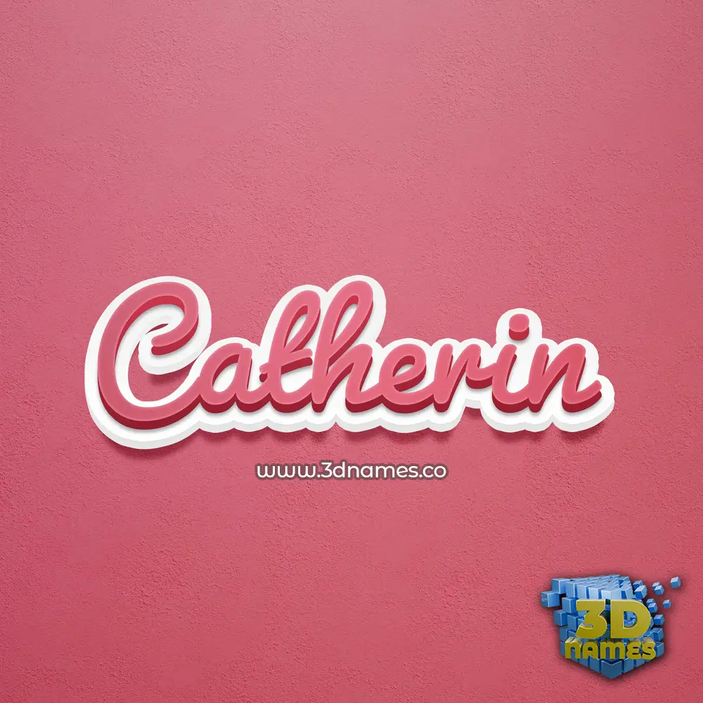 catherin in Red Scribble style - 3D name wallpaper
