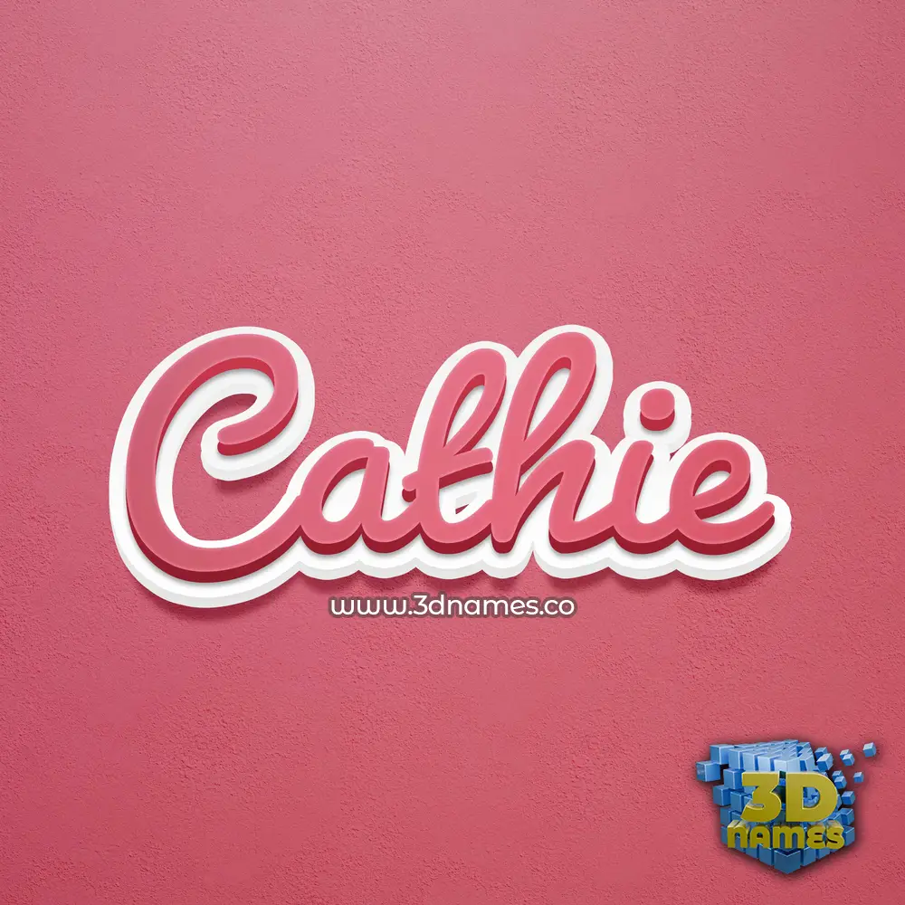 cathie in Red Scribble style - 3D name wallpaper