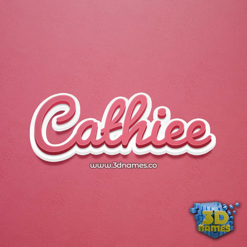 cathiee in Red Scribble style - 3D name wallpaper