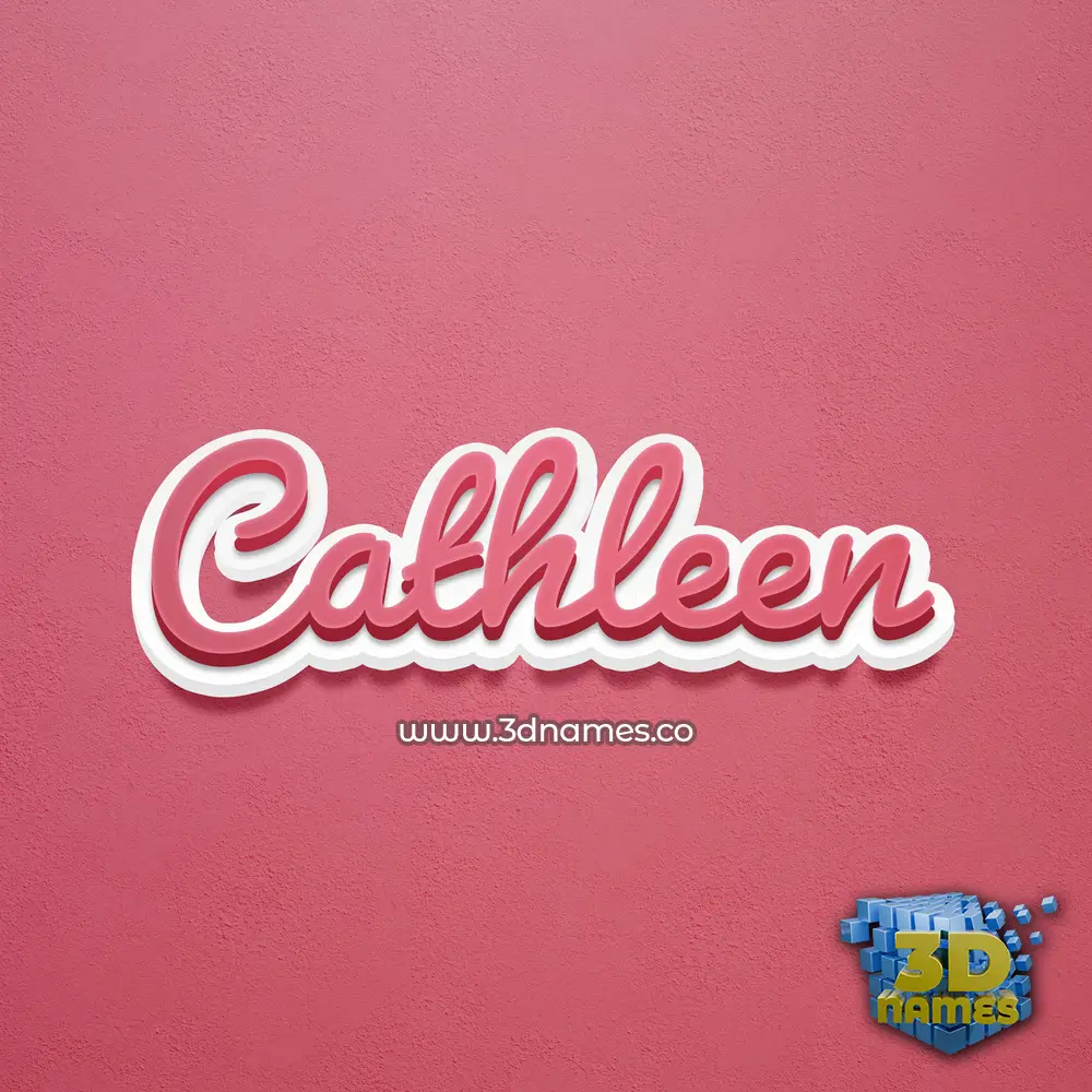 cathleen in Red Scribble style - 3D name wallpaper