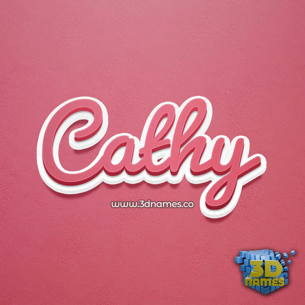 cathy in Red Scribble style - 3D name wallpaper