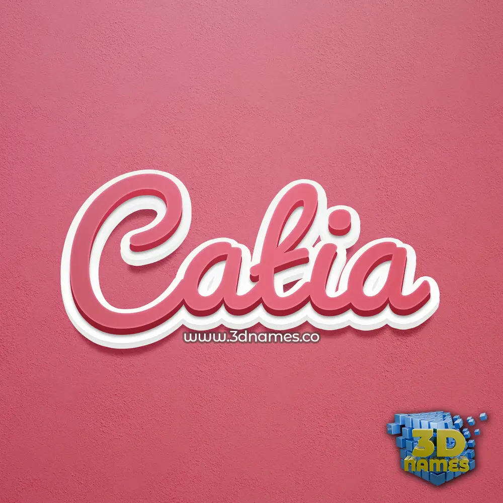 catia in Red Scribble style - 3D name wallpaper