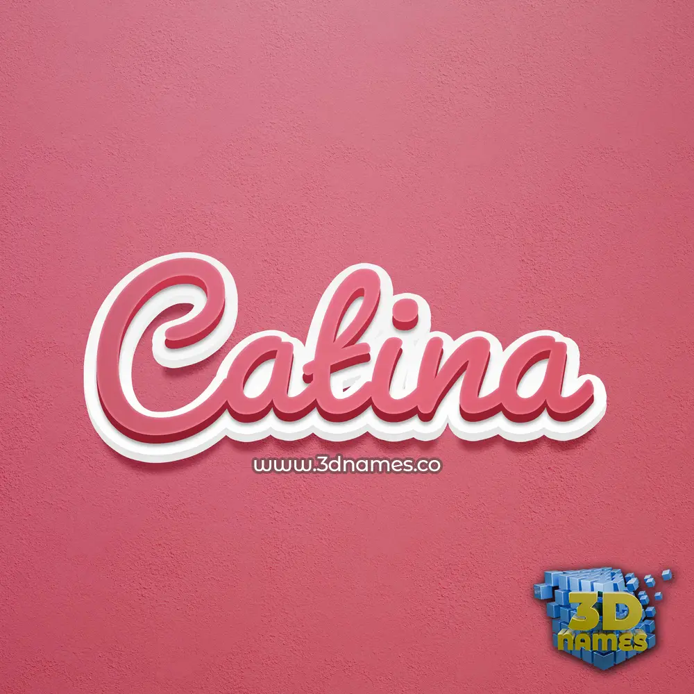 catina in Red Scribble style - 3D name wallpaper