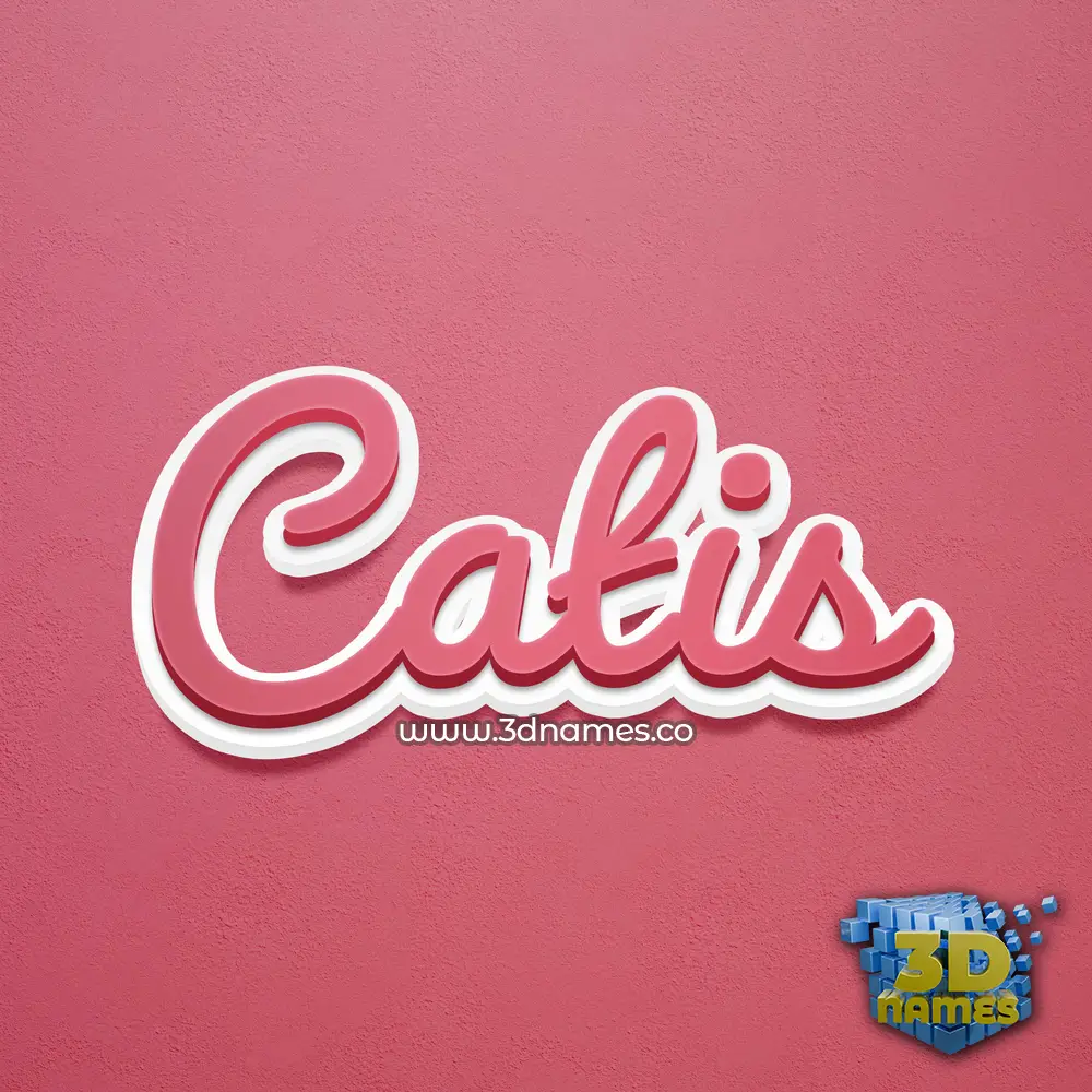 catis in Red Scribble style - 3D name wallpaper