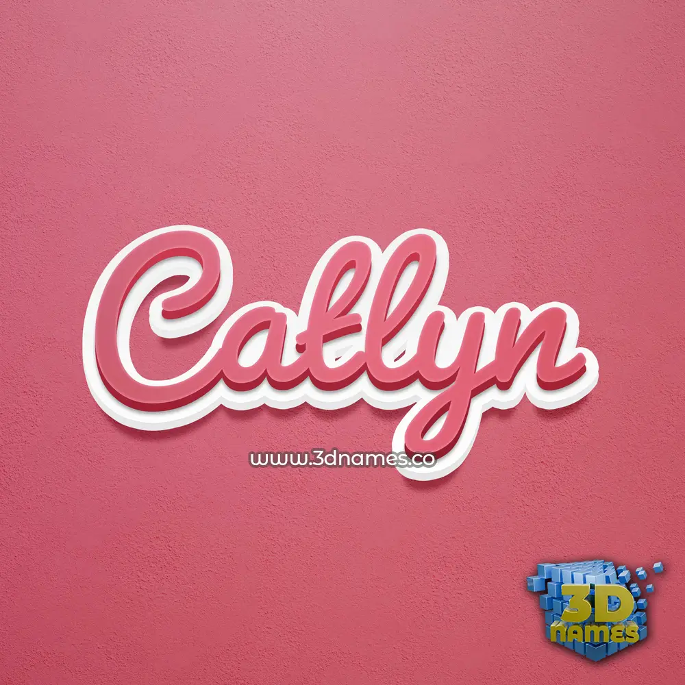catlyn in Red Scribble style - 3D name wallpaper