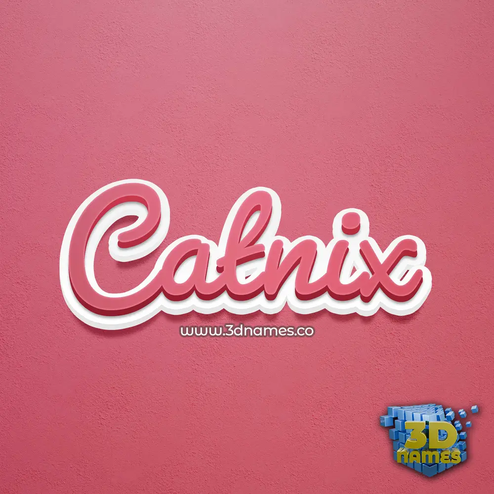 catnix in Red Scribble style - 3D name wallpaper