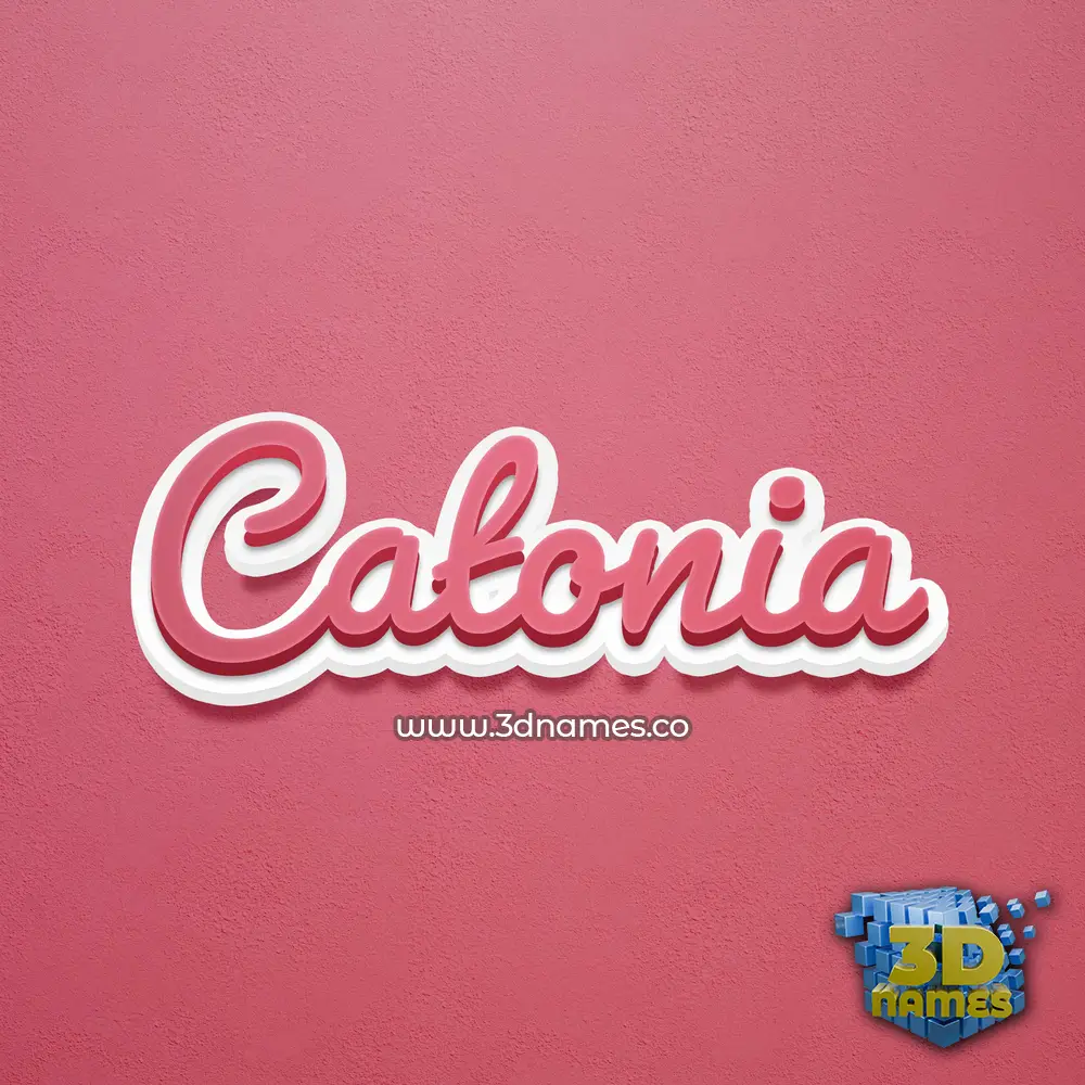 catonia in Red Scribble style - 3D name wallpaper