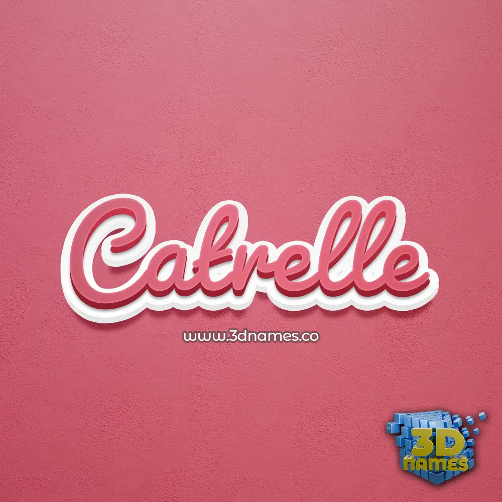 catrelle in Red Scribble style - 3D name wallpaper