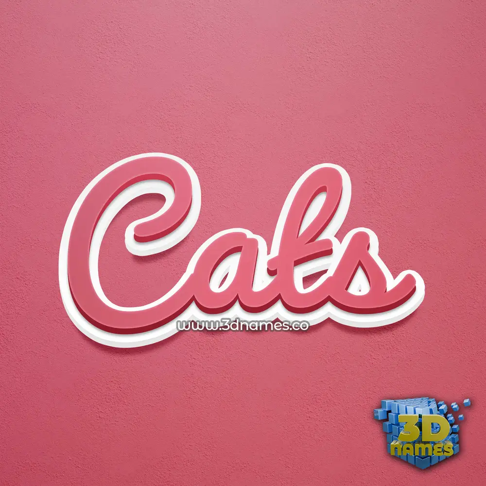 cats in Red Scribble style - 3D name wallpaper