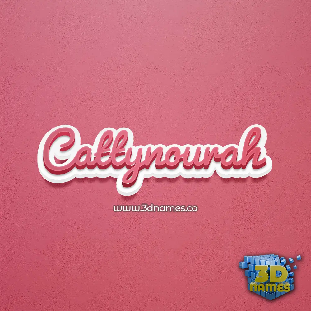 cattynourah in Red Scribble style - 3D name wallpaper