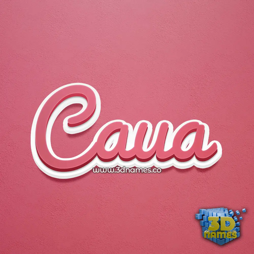 caua in Red Scribble style - 3D name wallpaper