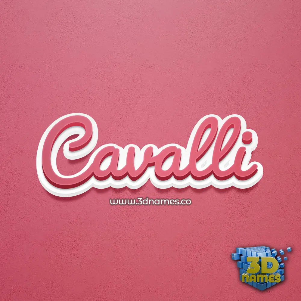 cavalli in Red Scribble style - 3D name wallpaper