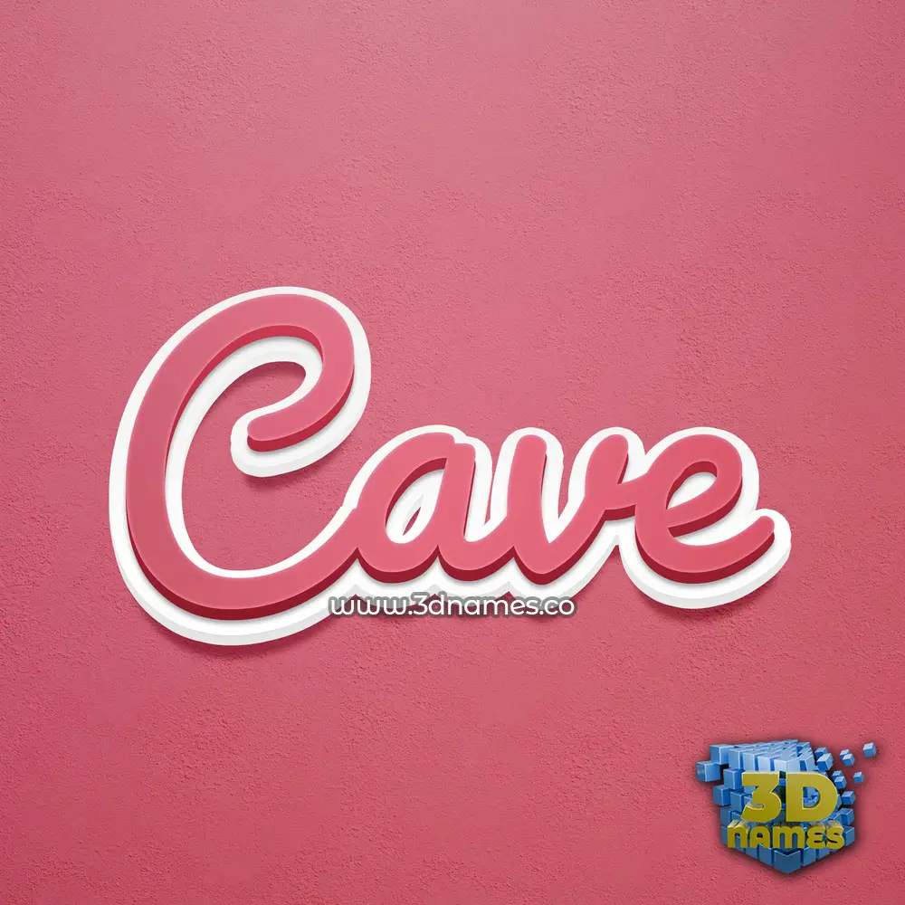 cave in Red Scribble style - 3D name wallpaper