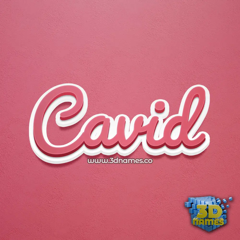 cavid in Red Scribble style - 3D name wallpaper