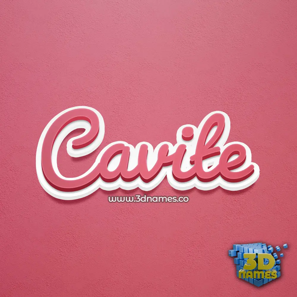 cavite in Red Scribble style - 3D name wallpaper