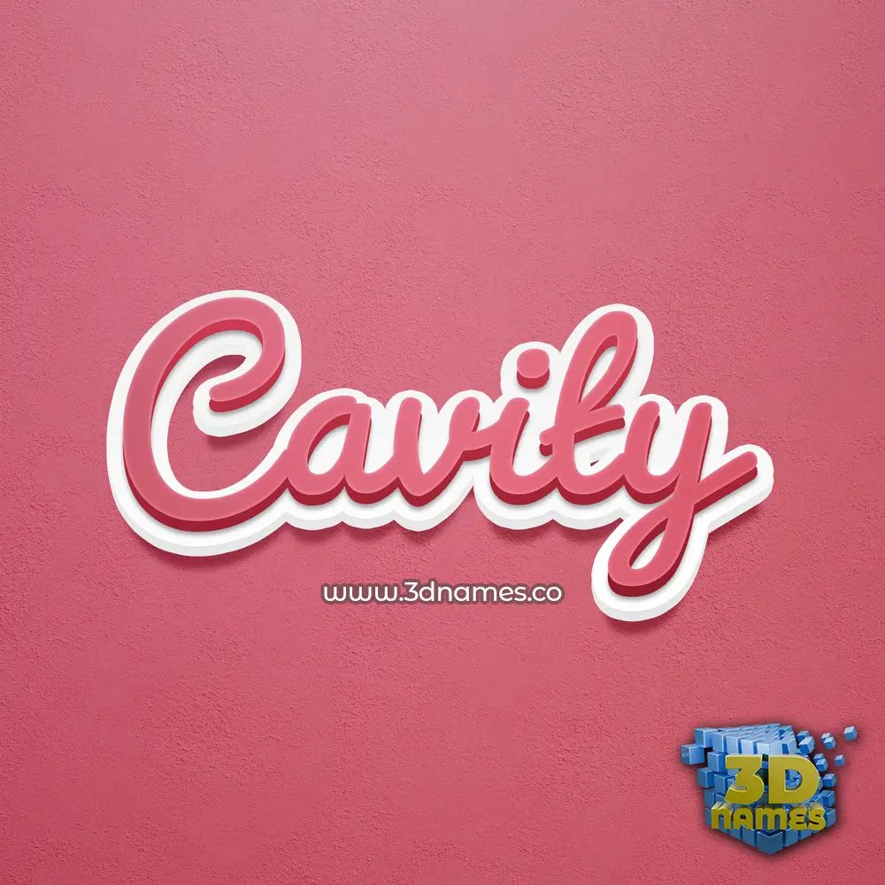cavity in Red Scribble style - 3D name wallpaper