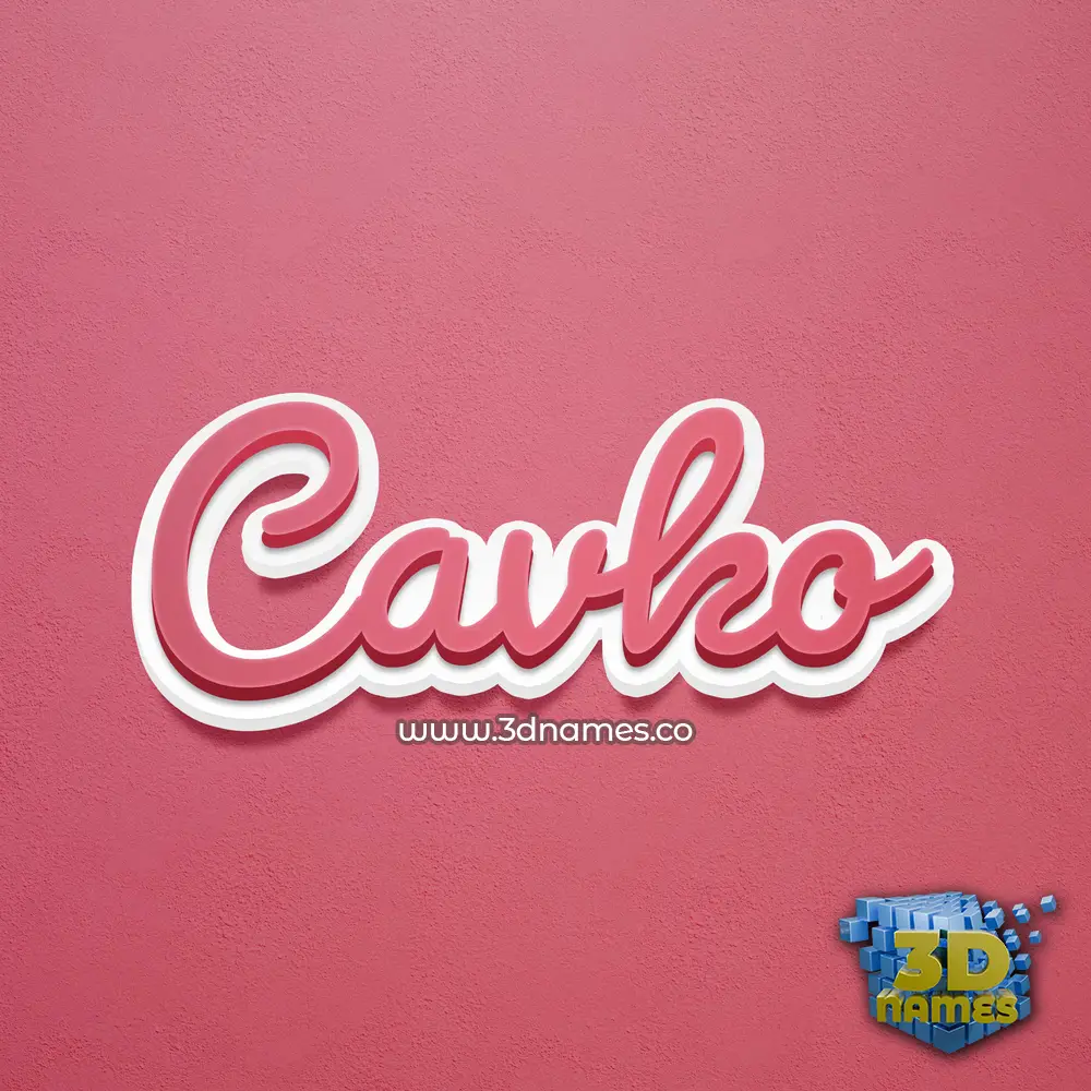 cavko in Red Scribble style - 3D name wallpaper