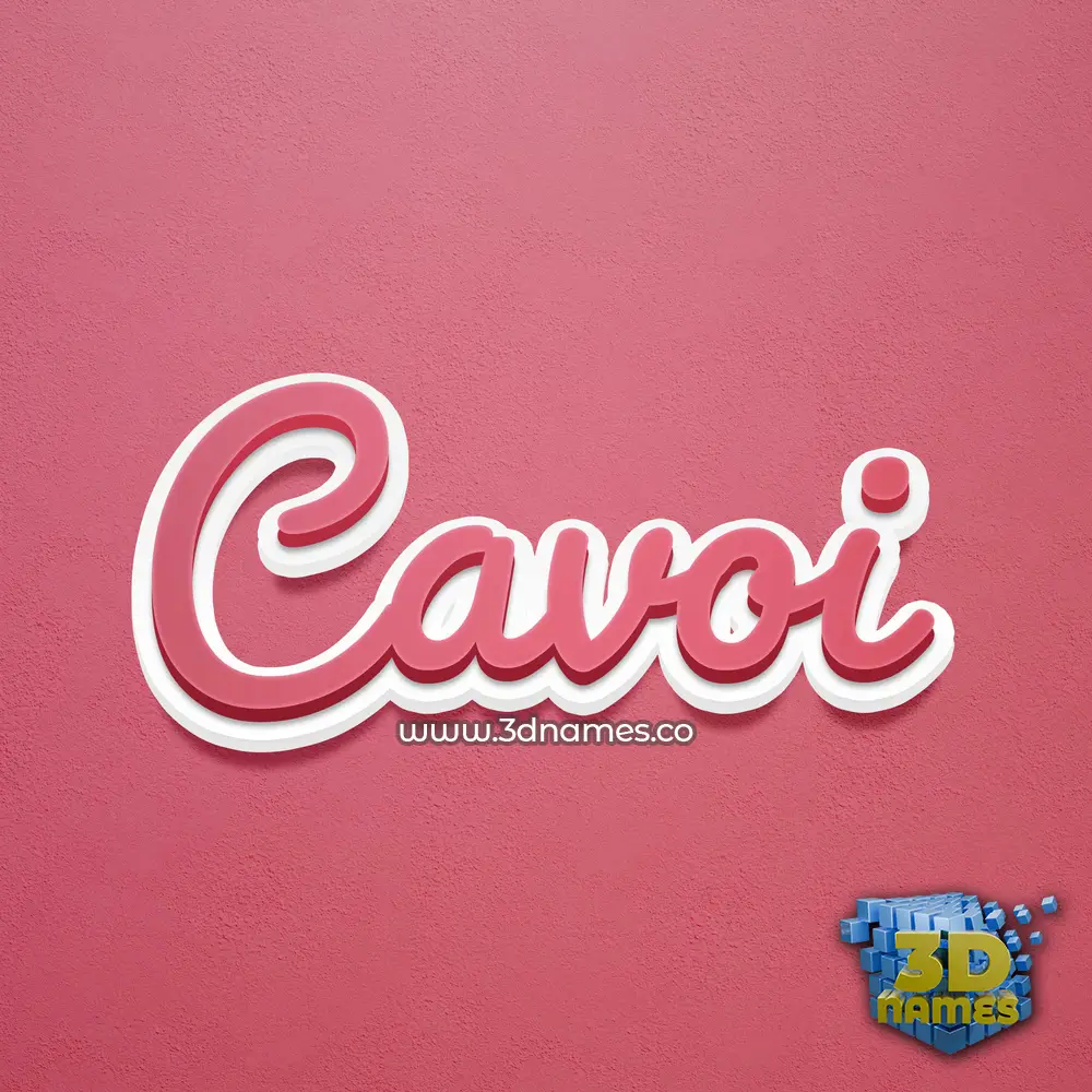 cavoi in Red Scribble style - 3D name wallpaper