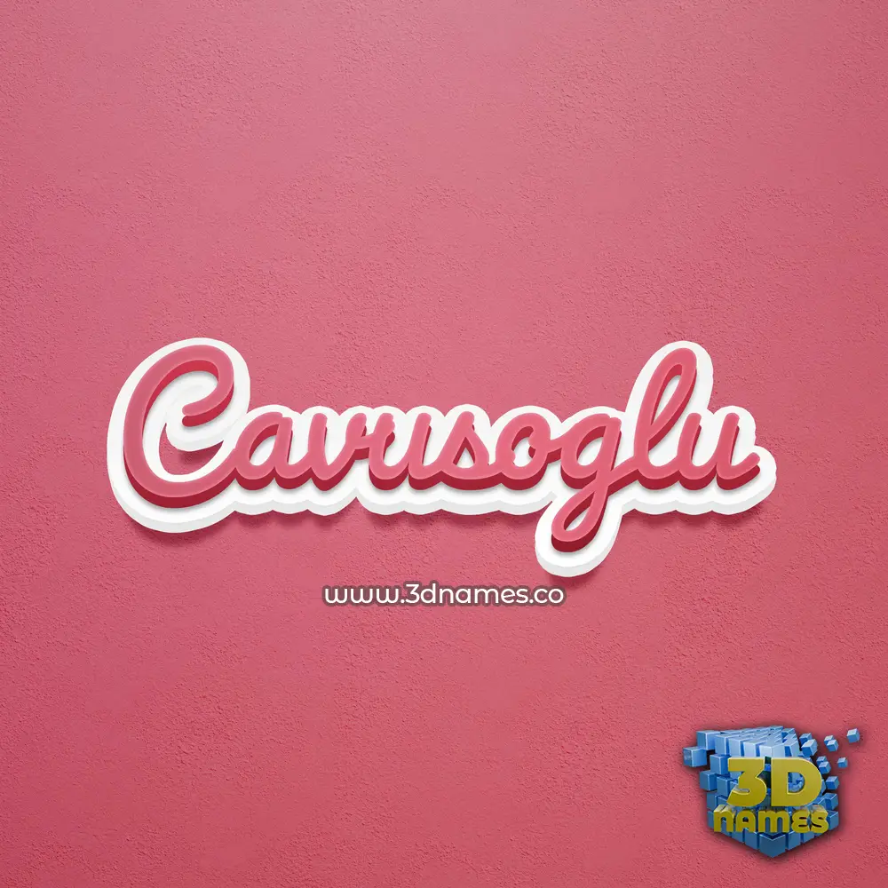 cavusoglu in Red Scribble style - 3D name wallpaper