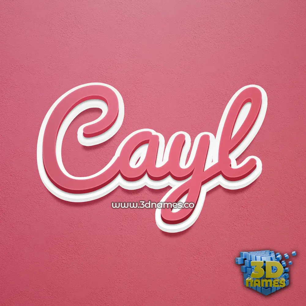 cayl in Red Scribble style - 3D name wallpaper