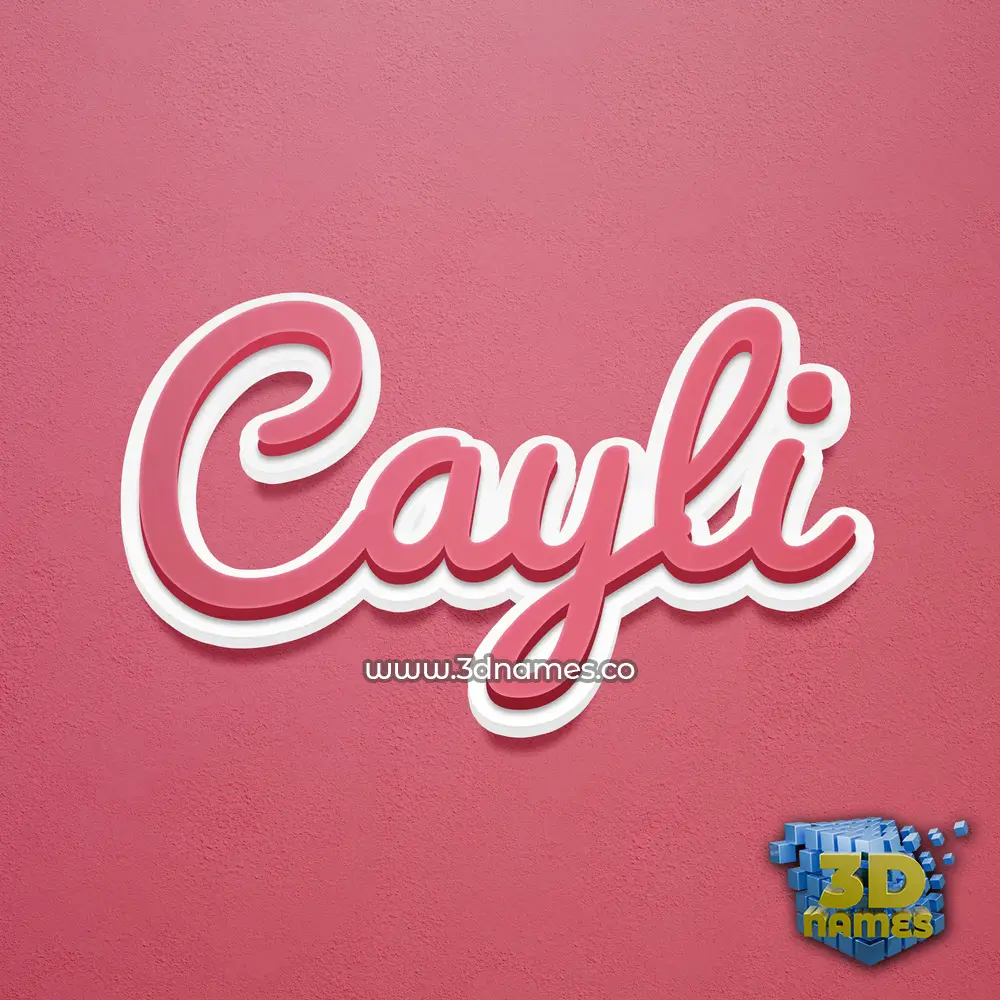 cayli in Red Scribble style - 3D name wallpaper