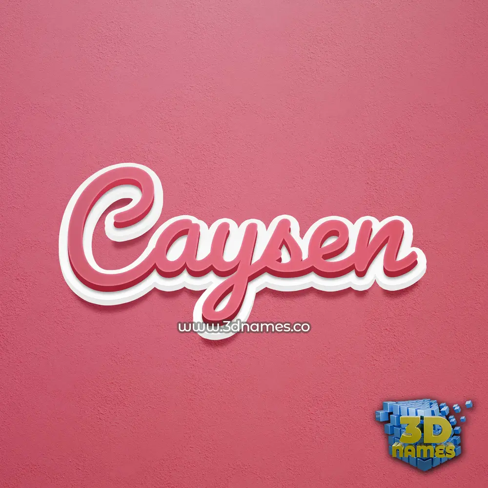 caysen in Red Scribble style - 3D name wallpaper