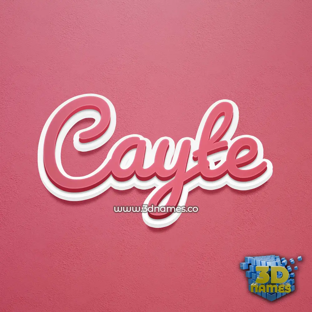 cayte in Red Scribble style - 3D name wallpaper