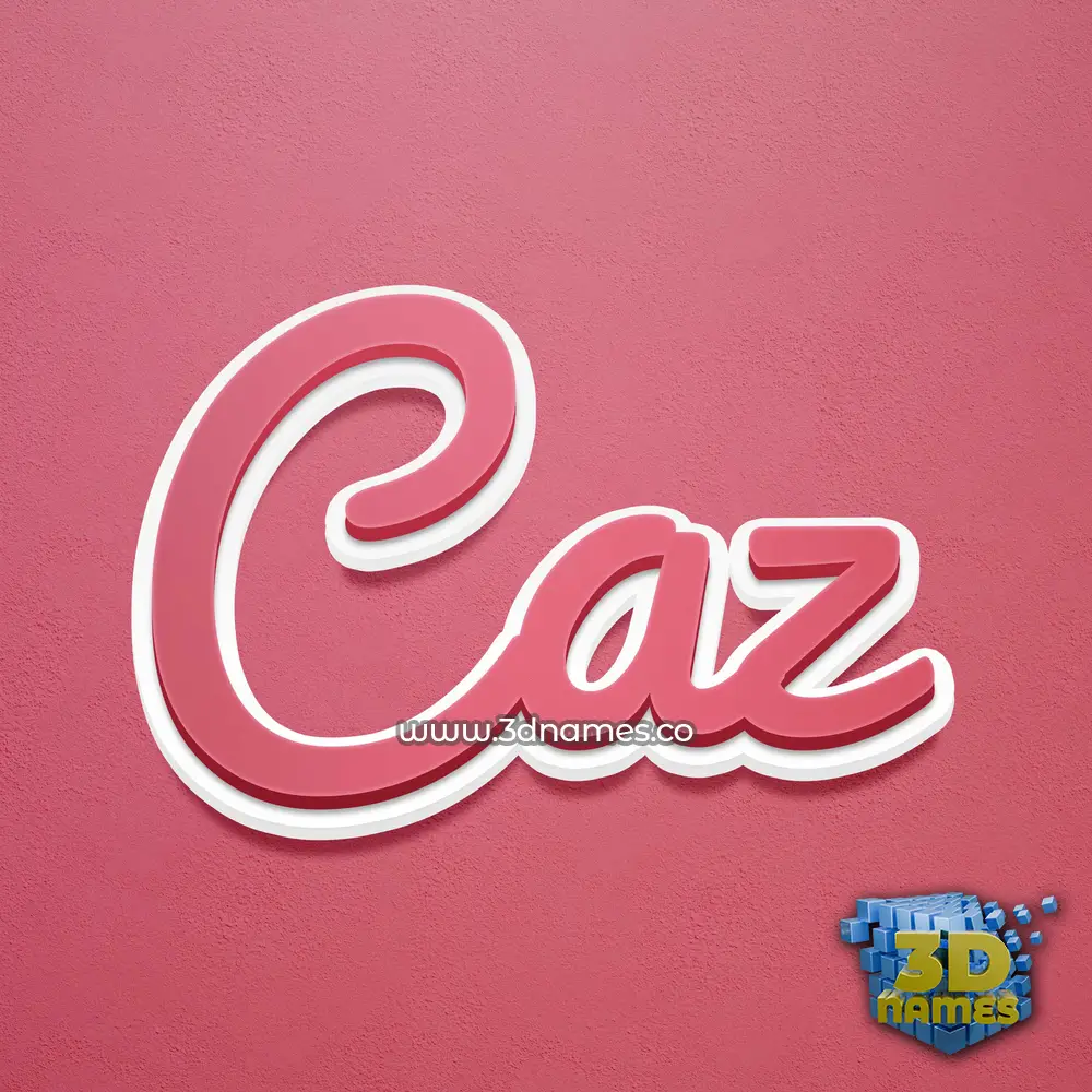caz in Red Scribble style - 3D name wallpaper