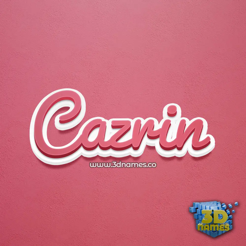 cazrin in Red Scribble style - 3D name wallpaper