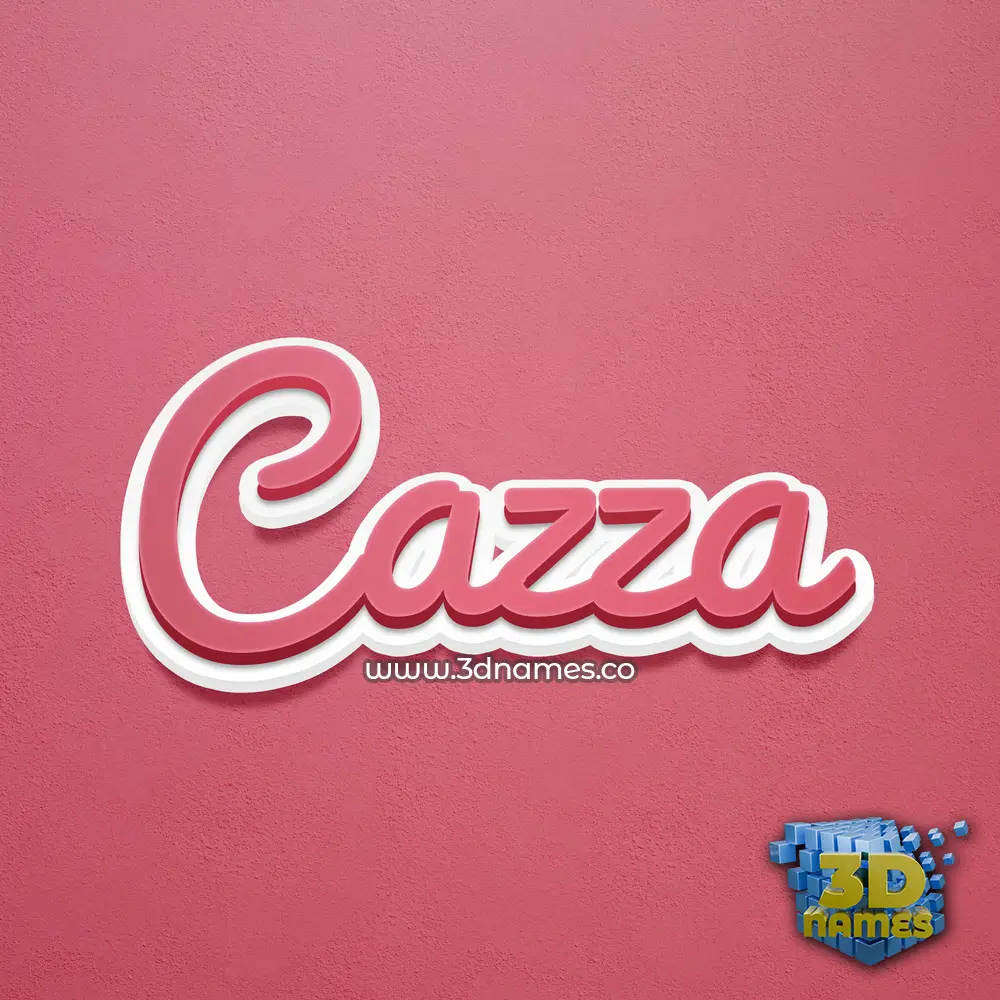 cazza in Red Scribble style - 3D name wallpaper