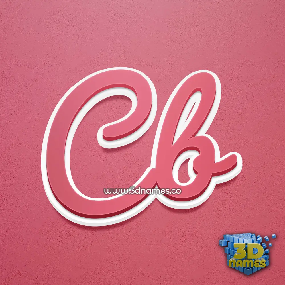 cb in Red Scribble style - 3D name wallpaper