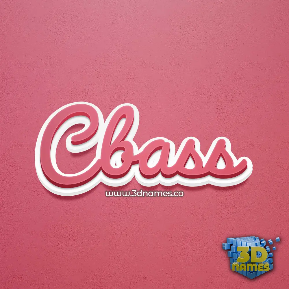 cbass in Red Scribble style - 3D name wallpaper