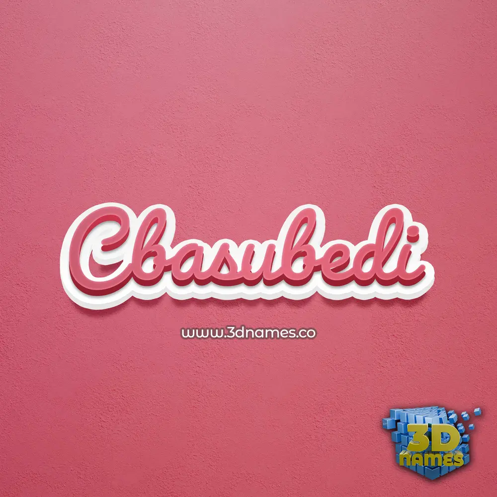 cbasubedi in Red Scribble style - 3D name wallpaper