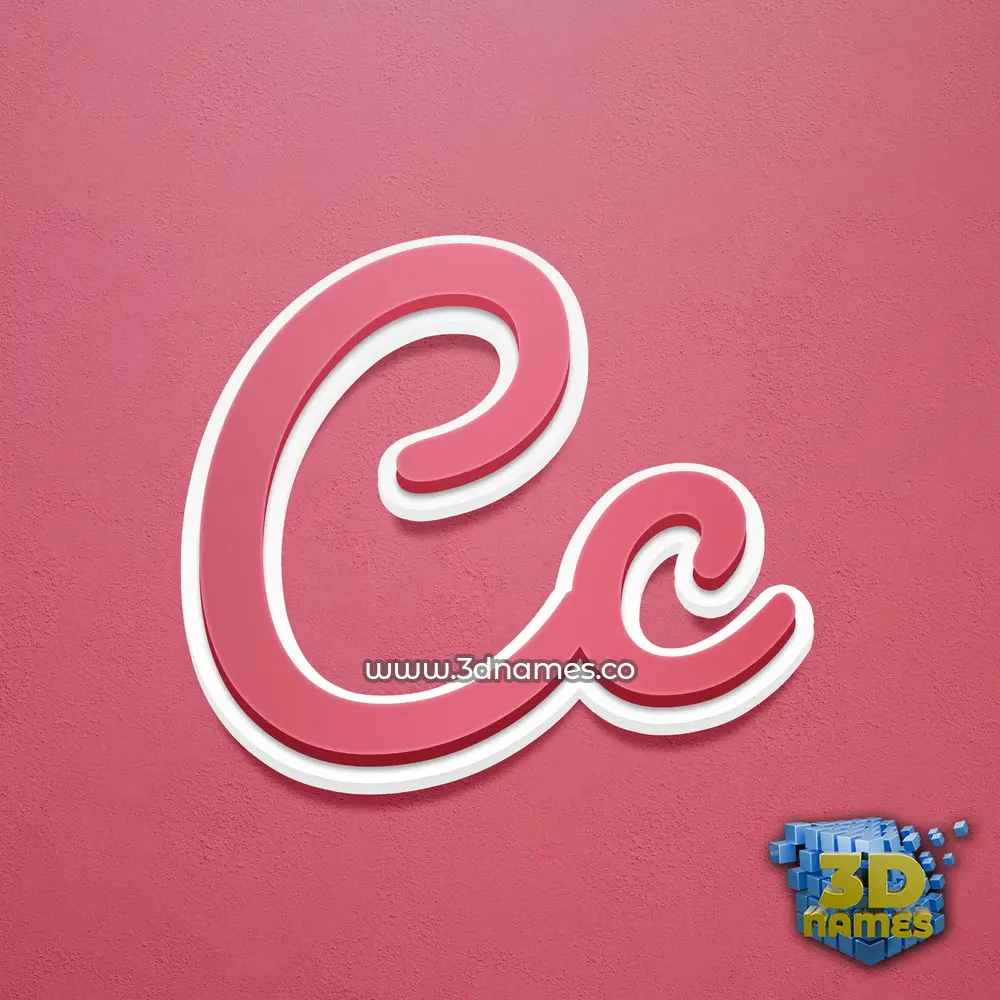 cc in Red Scribble style - 3D name wallpaper