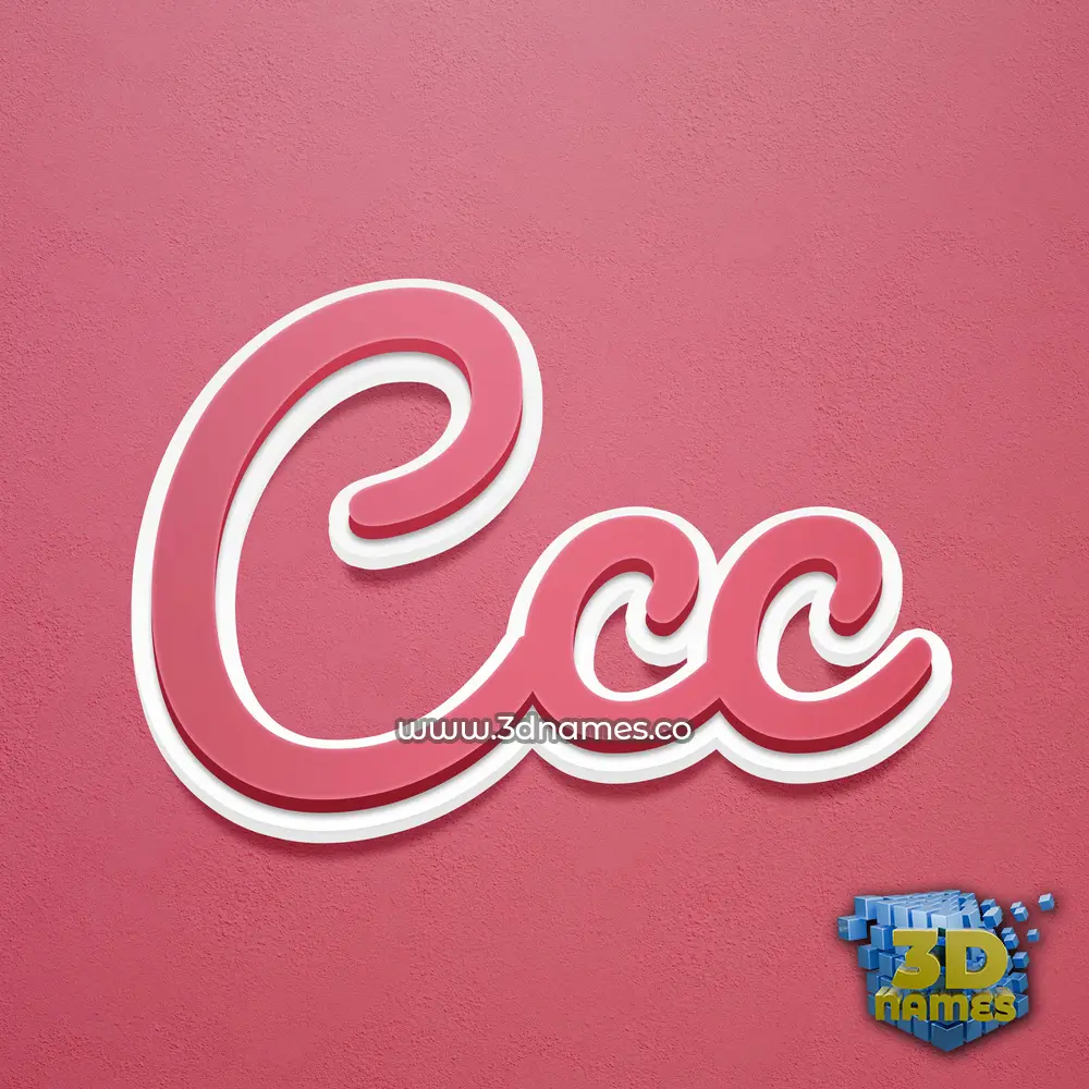 ccc in Red Scribble style - 3D name wallpaper