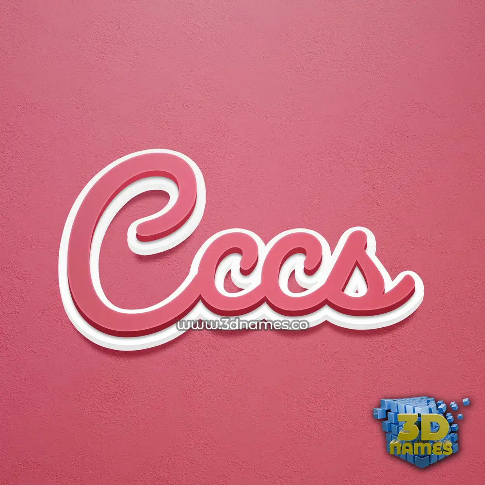 cccs in Red Scribble style - 3D name wallpaper