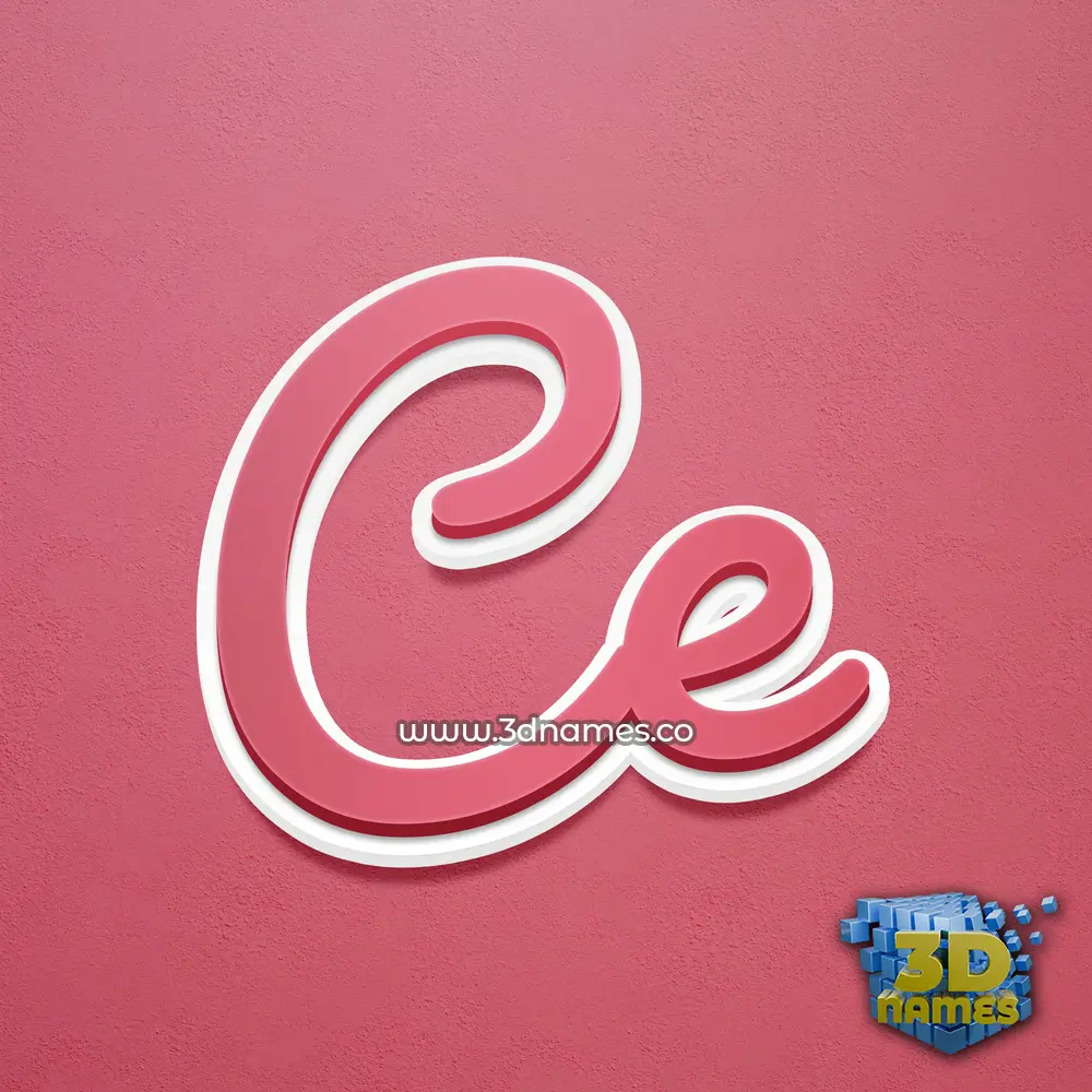 ce in Red Scribble style - 3D name wallpaper