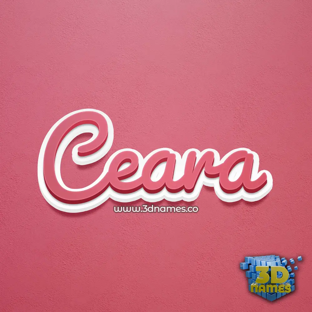 ceara in Red Scribble style - 3D name wallpaper