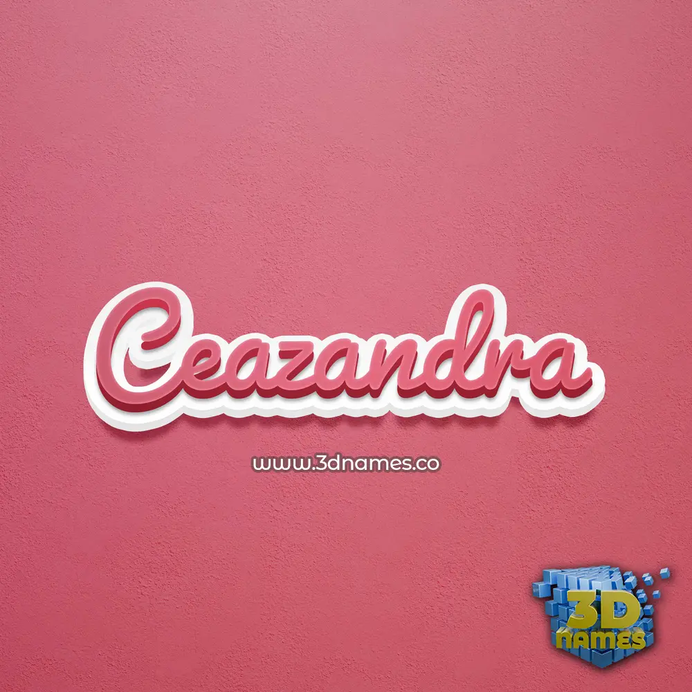 ceazandra in Red Scribble style - 3D name wallpaper