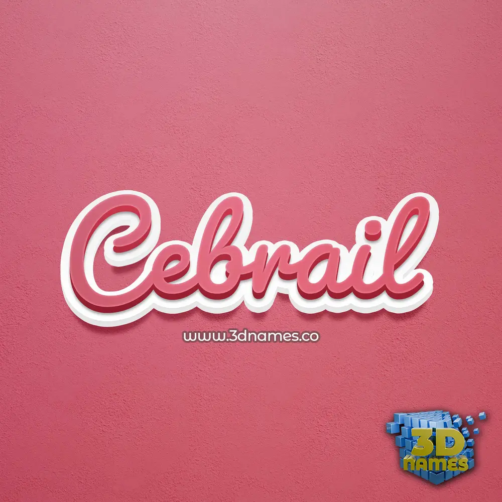 cebrail in Red Scribble style - 3D name wallpaper