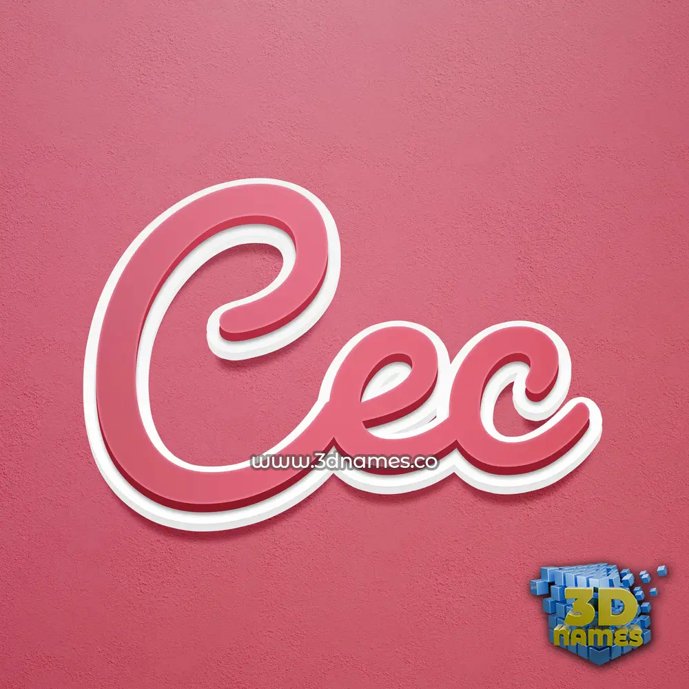cec in Red Scribble style - 3D name wallpaper