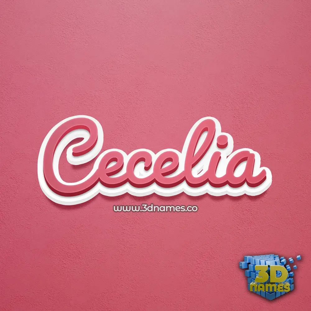 cecelia in Red Scribble style - 3D name wallpaper