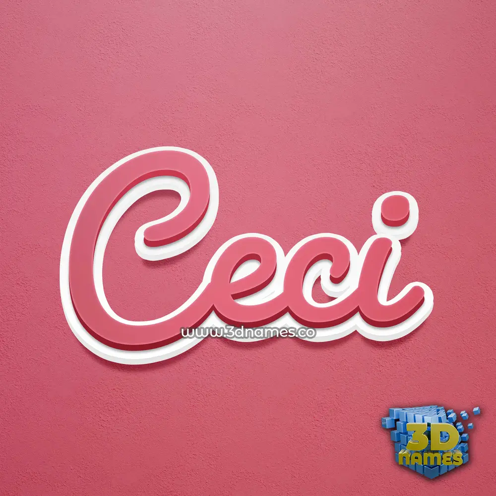 ceci in Red Scribble style - 3D name wallpaper