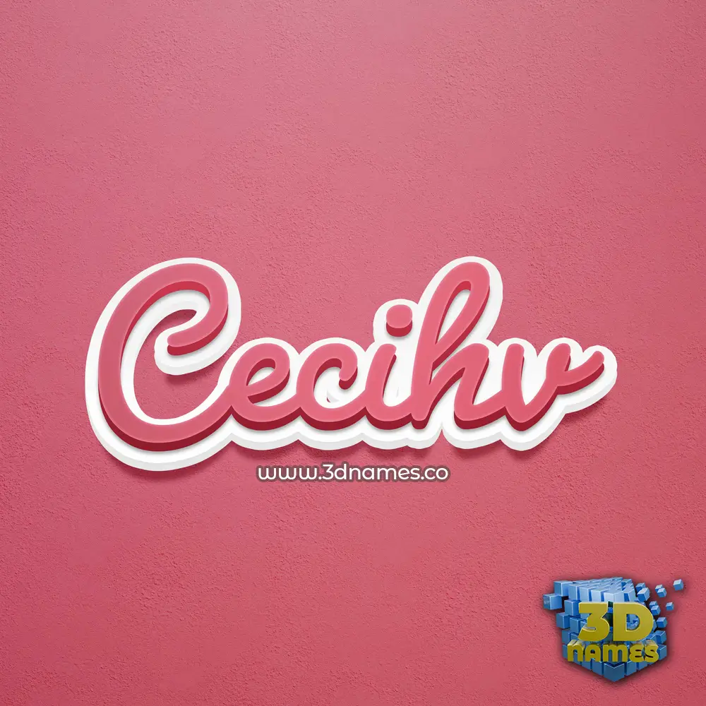 cecihv in Red Scribble style - 3D name wallpaper