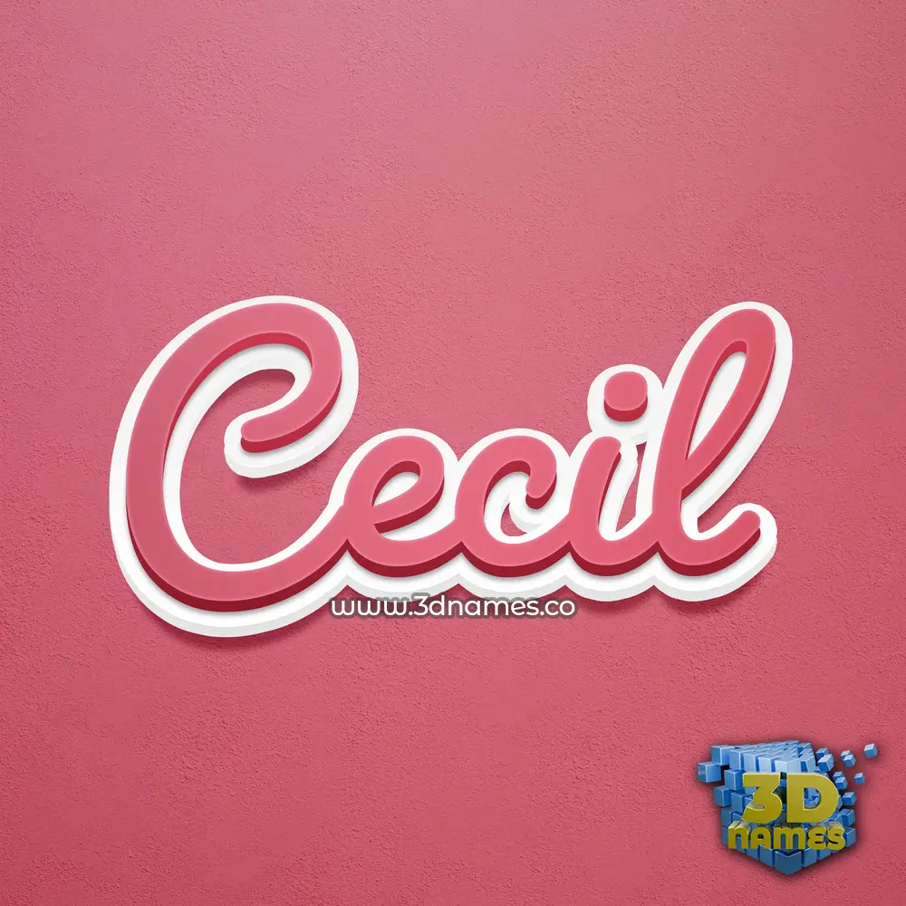 cecil in Red Scribble style - 3D name wallpaper