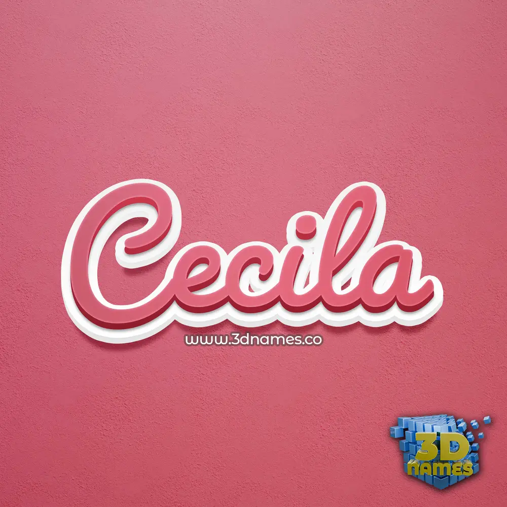 cecila in Red Scribble style - 3D name wallpaper