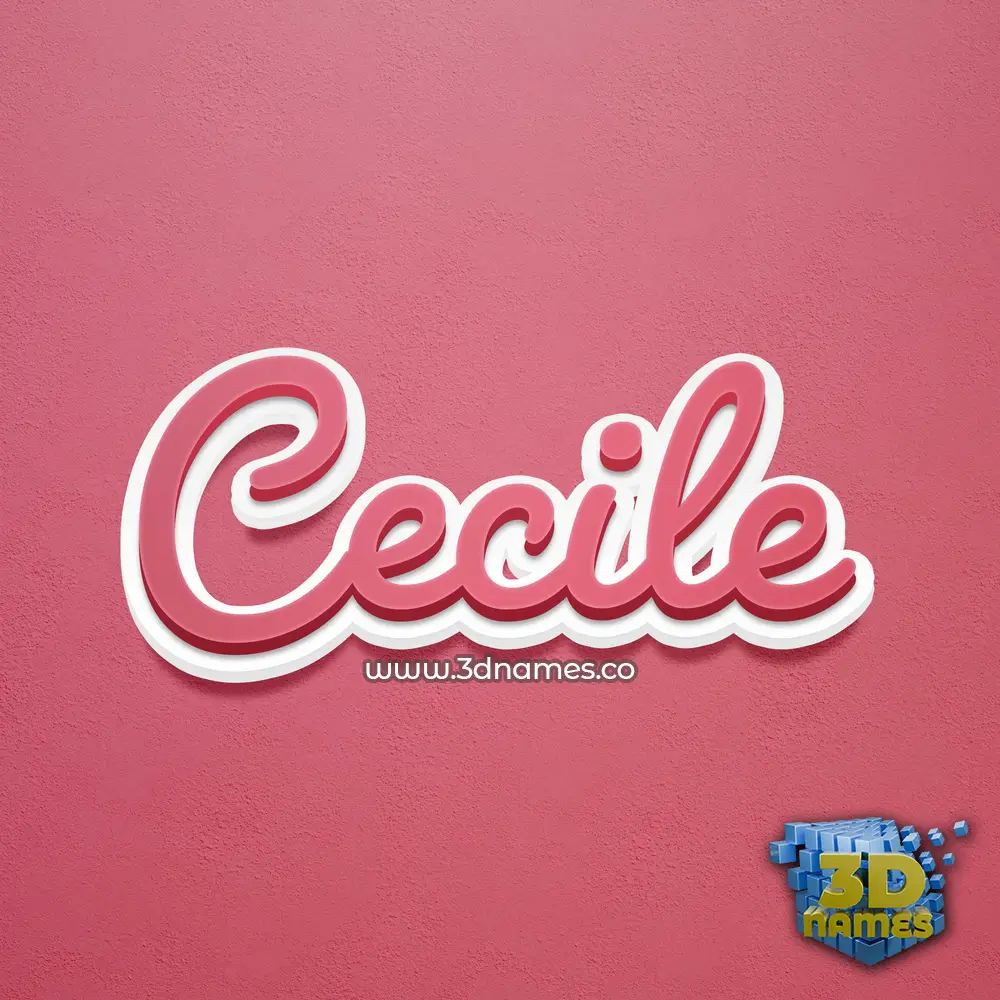 cecile in Red Scribble style - 3D name wallpaper