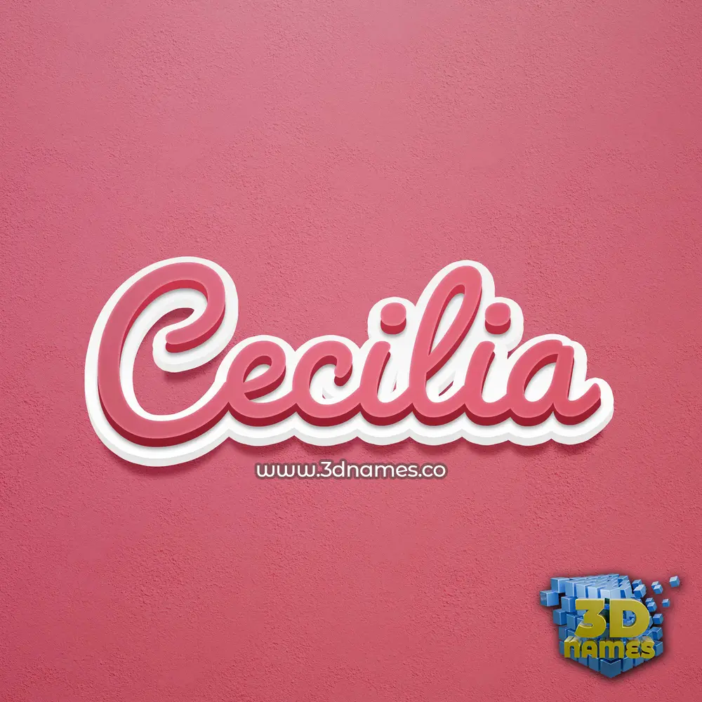 cecilia in Red Scribble style - 3D name wallpaper
