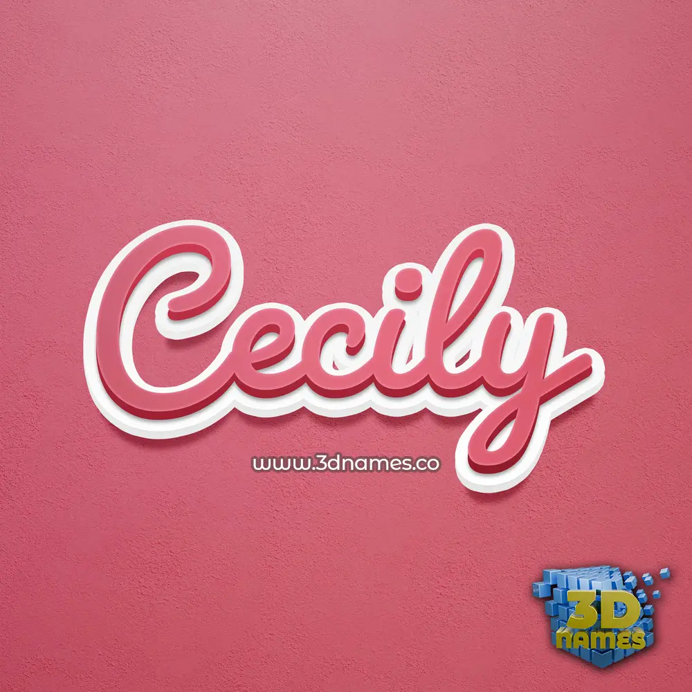 cecily in Red Scribble style - 3D name wallpaper